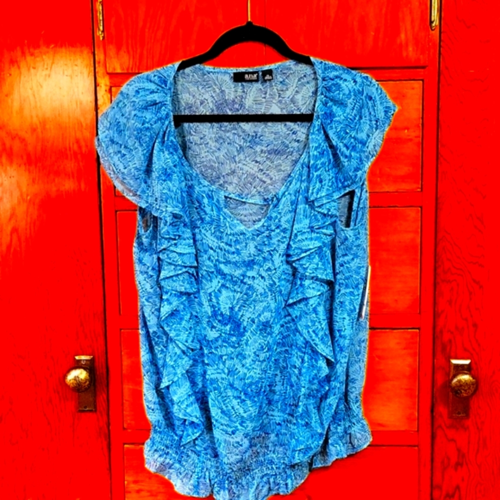 a.n.a Blouse, size XL, color Sketch Blue